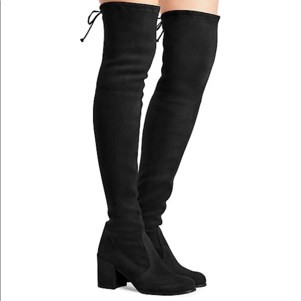 COPY - Stuart Weitzman Tieland black suede OTK boots